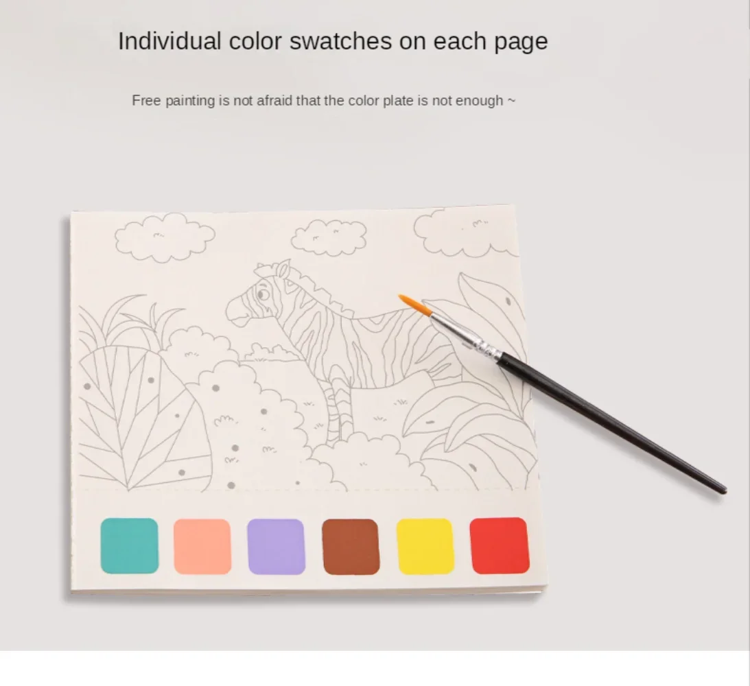 20Sheets Creative Watercolor Painting Book for Kids Fairy Tale Animal Flowers Gouache Graffiti Drawing Picture Children DIY Toys
