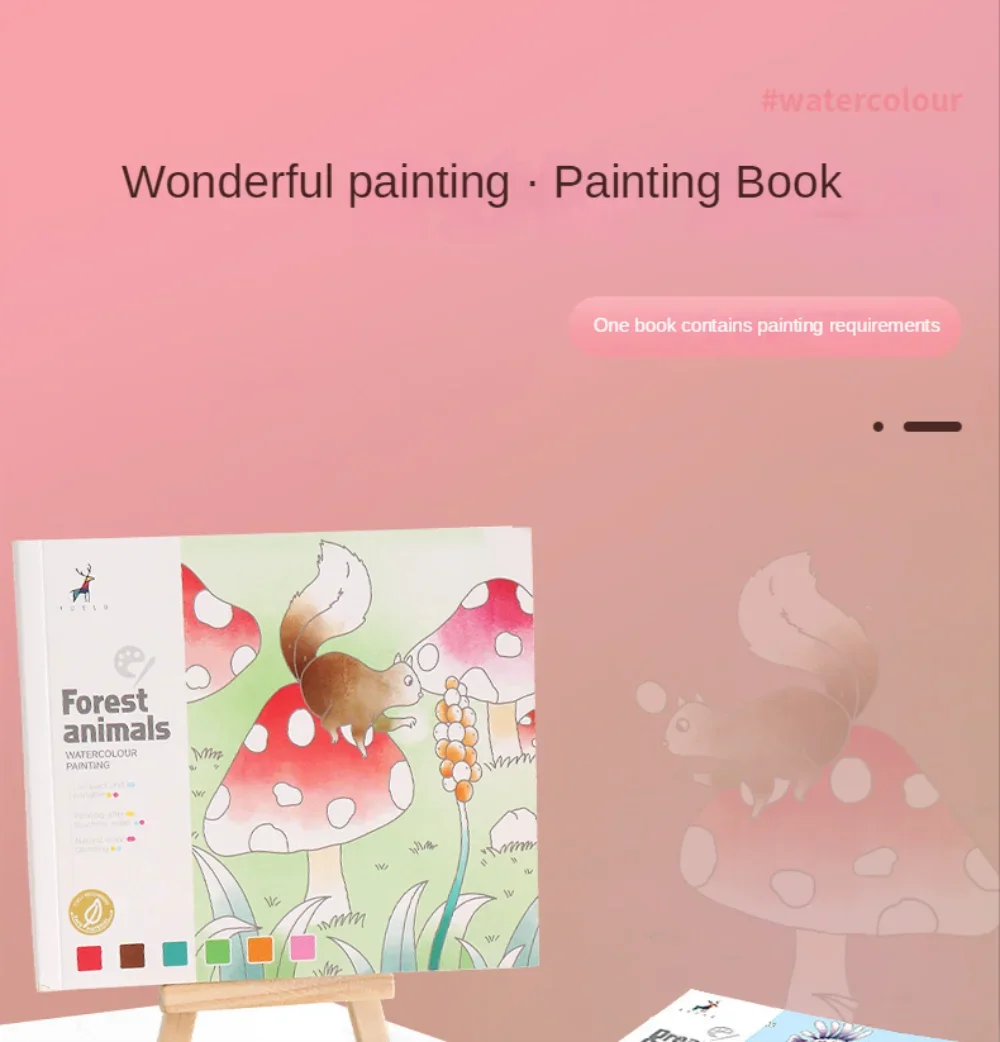 20Sheets Creative Watercolor Painting Book for Kids Fairy Tale Animal Flowers Gouache Graffiti Drawing Picture Children DIY Toys