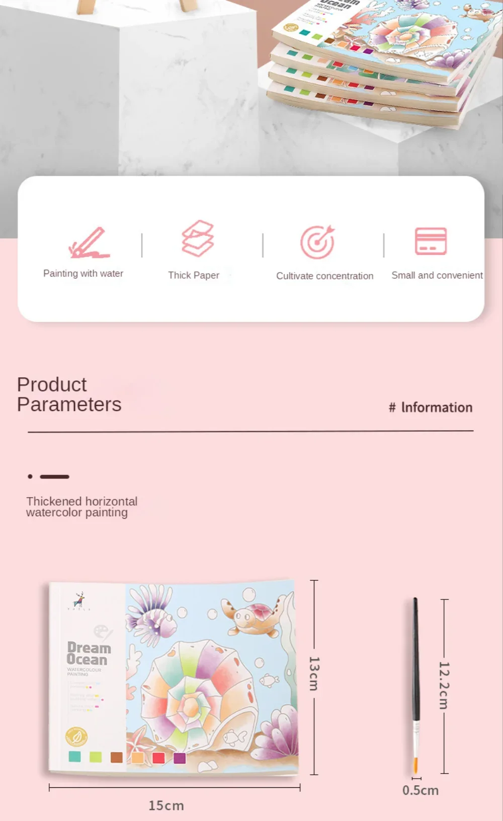 20Sheets Creative Watercolor Painting Book for Kids Fairy Tale Animal Flowers Gouache Graffiti Drawing Picture Children DIY Toys