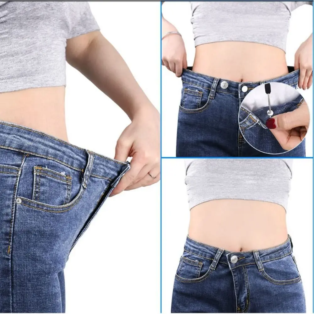 10Pcs/pack Jeans Waist Buttons 17mm Nail Free Adjustable Waist Extenders Buttons Detachable Clothing Pants Waist Buckle