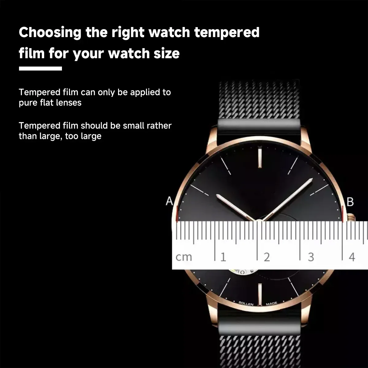 26-46mm Universal Tempered Glass Smartwatch Screen Protector Protective Film 28mm 30mm 32mm 38mm 40mm 41mm 42mm Diameter 2-5PCS