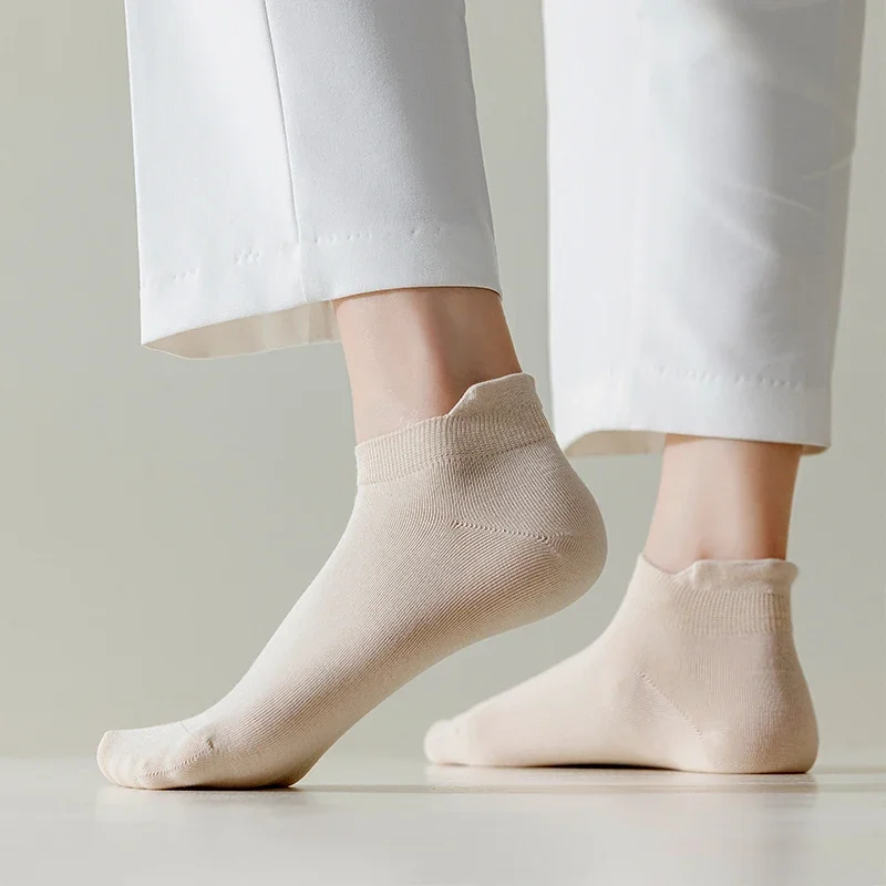 5 Pairs/Lot Socks women's Casual Breathable White Ankle Sock Summer Low Cut Thin Short No-Show Elastic Sox Calcetines