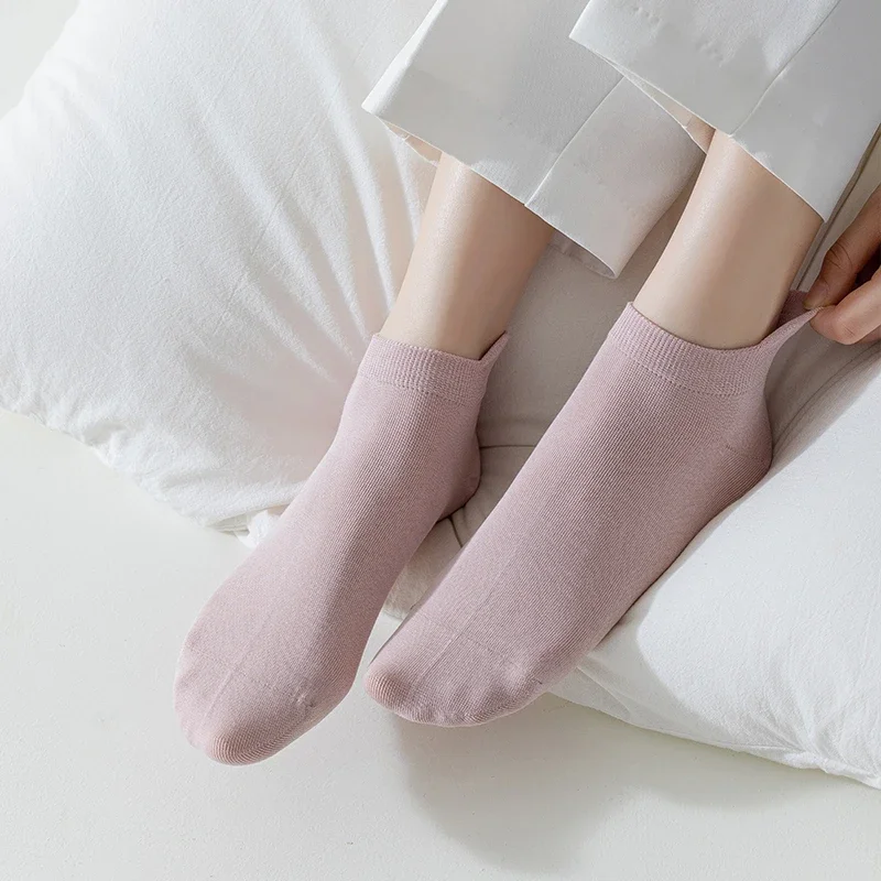 5 Pairs/Lot Socks women's Casual Breathable White Ankle Sock Summer Low Cut Thin Short No-Show Elastic Sox Calcetines