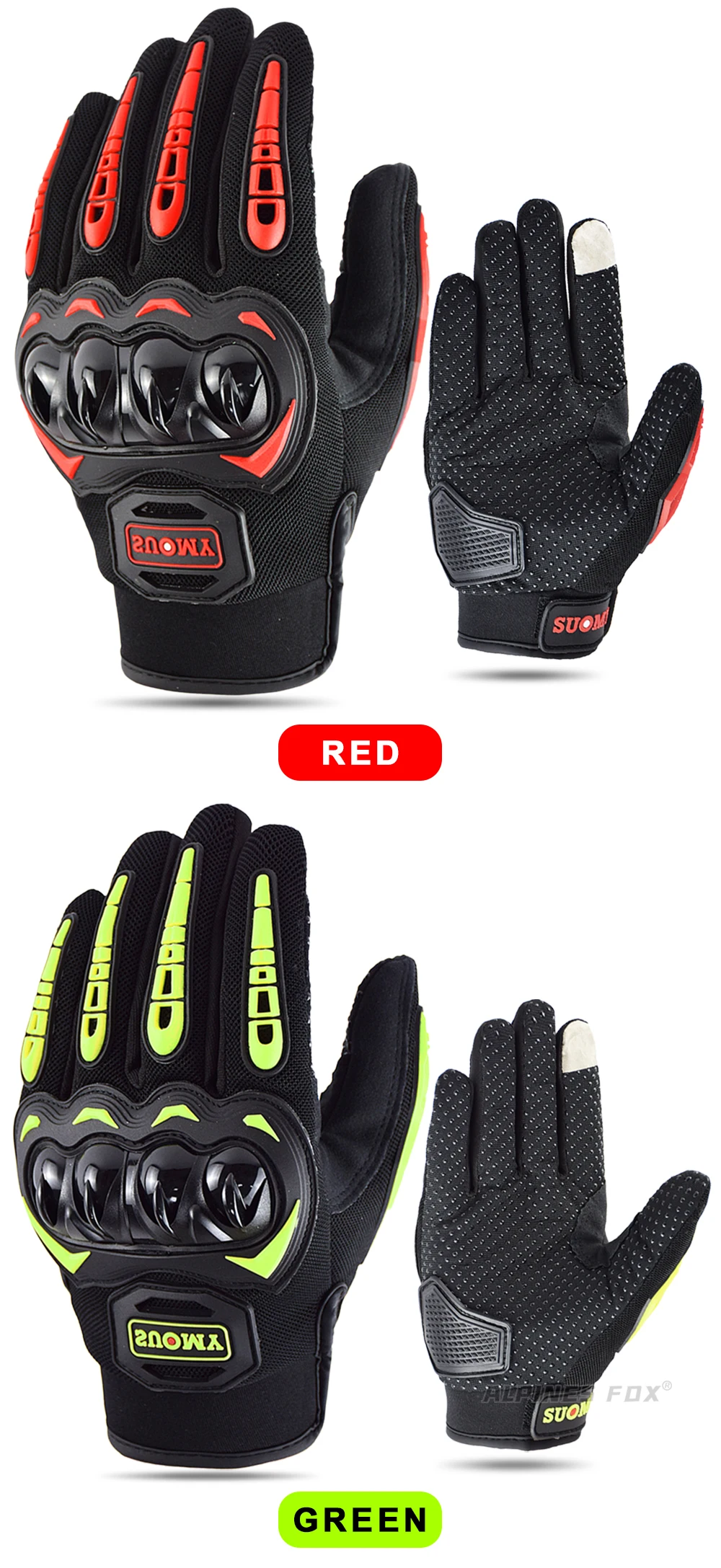 VEMAR Summer Motorcycle Gloves Men Black Full Finger Touchscreen Cycling ATV MTB Guantes Moto Luvas Bike Riding Glove Women Red