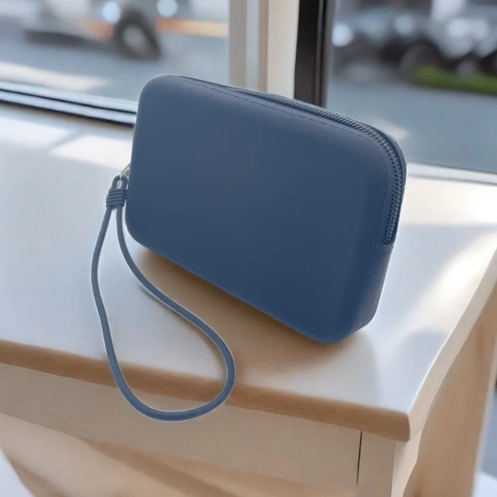 Rectangle Silicone Cosmetic Bag Coin Purse Small Item Bag Women