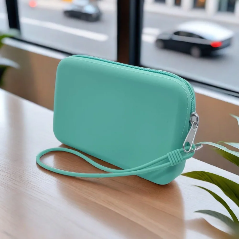 Rectangle Silicone Cosmetic Bag Coin Purse Small Item Bag Women