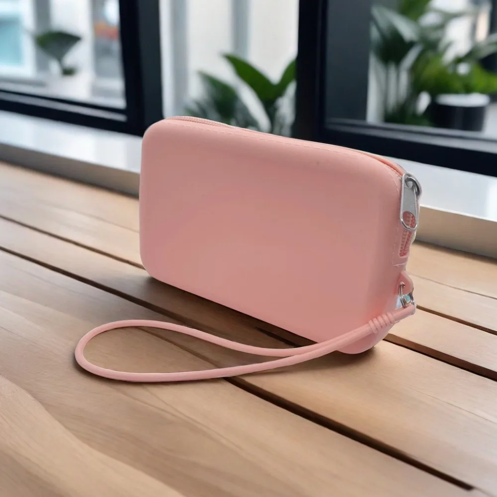 Rectangle Silicone Cosmetic Bag Coin Purse Small Item Bag Women