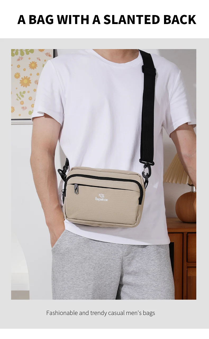 New High Quality Men's Crossbody Bag Canvas Men's Shoulder Bag Multi Functional Men's Messenger Bag Multi Pocket Men's Bag