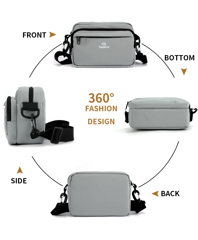 New High Quality Men's Crossbody Bag Canvas Men's Shoulder Bag Multi Functional Men's Messenger Bag Multi Pocket Men's Bag