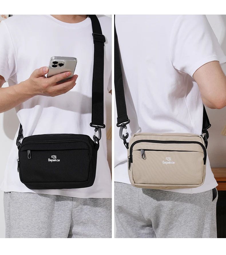 New High Quality Men's Crossbody Bag Canvas Men's Shoulder Bag Multi Functional Men's Messenger Bag Multi Pocket Men's Bag