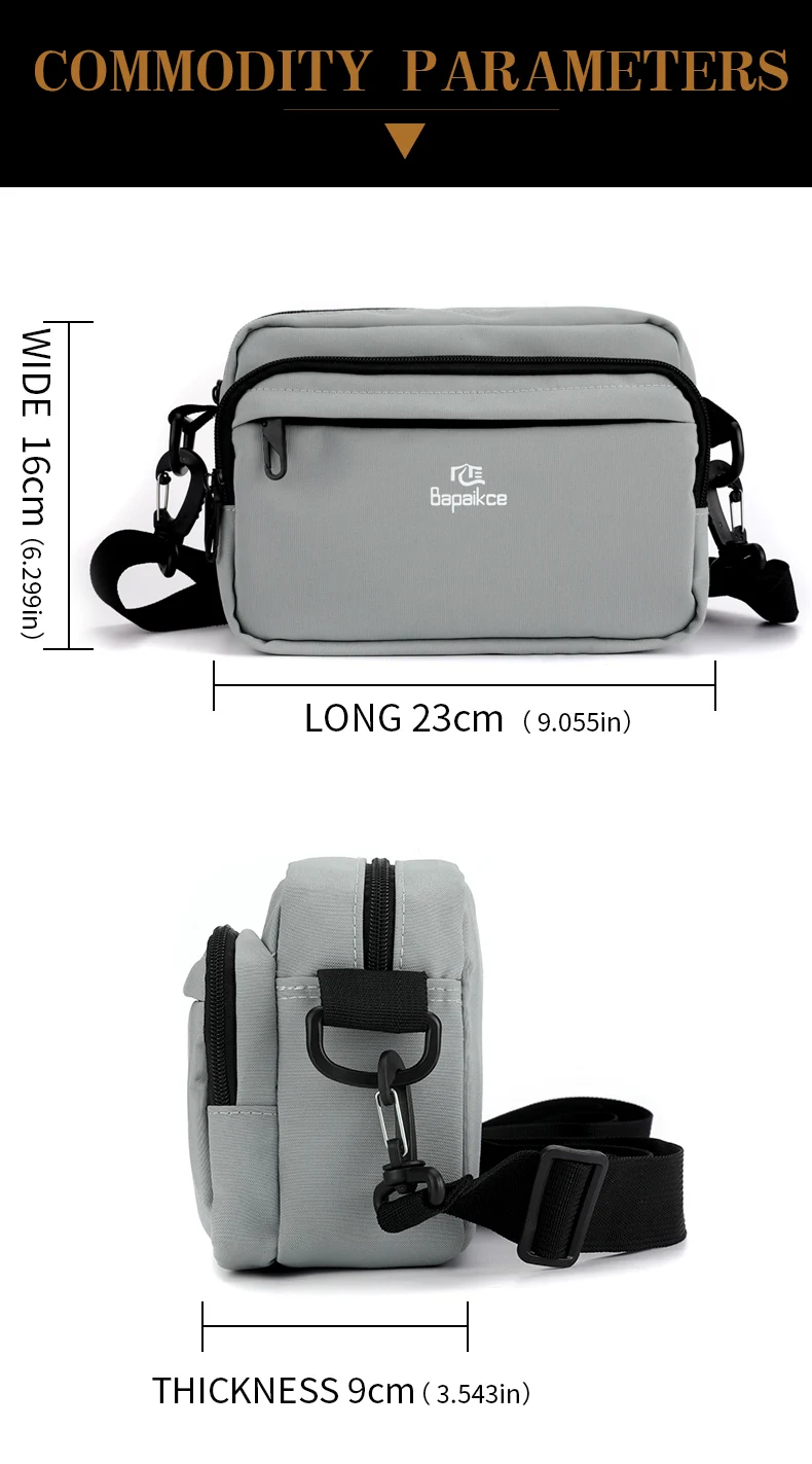New High Quality Men's Crossbody Bag Canvas Men's Shoulder Bag Multi Functional Men's Messenger Bag Multi Pocket Men's Bag