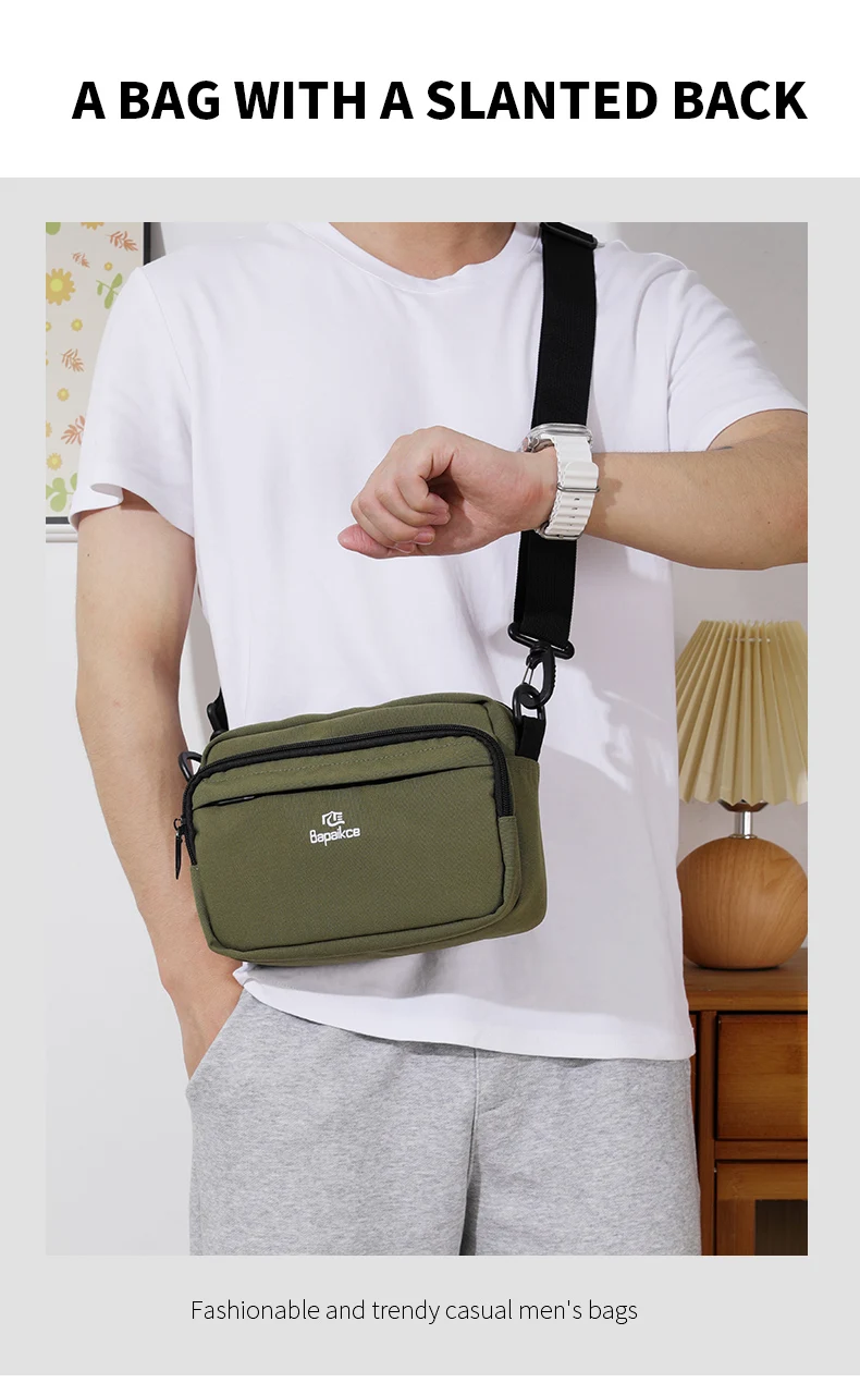 New High Quality Men's Crossbody Bag Canvas Men's Shoulder Bag Multi Functional Men's Messenger Bag Multi Pocket Men's Bag
