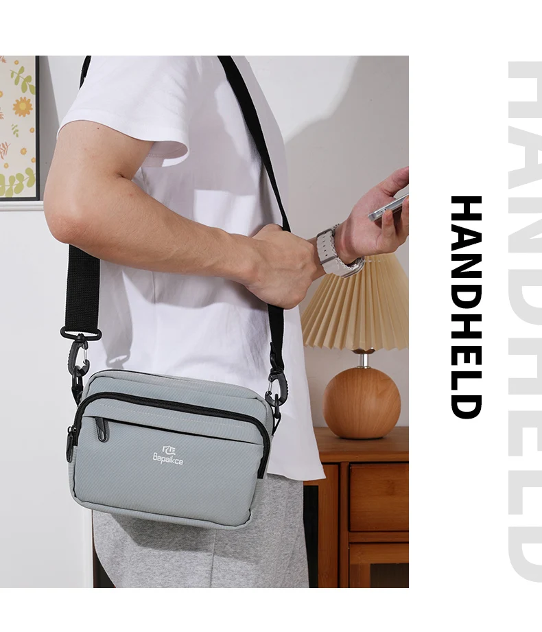 New High Quality Men's Crossbody Bag Canvas Men's Shoulder Bag Multi Functional Men's Messenger Bag Multi Pocket Men's Bag