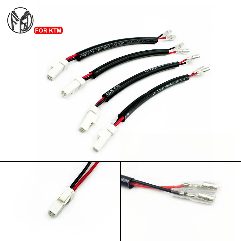 Wire Adapter Plug Connectors 2 Power Cords For KTM 125 200 250 690 790 990 DUKE SMC SMC-R Connecting Line Turn Signal Marker