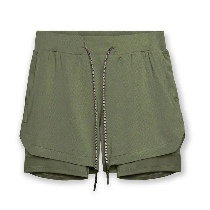 Summer Man Fitness Sport Shorts Men's Jogging Gym Bodybuilding Short Pants Breathable Training Sportswear double-deck Shorts Men