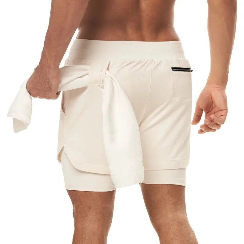 Summer Man Fitness Sport Shorts Men's Jogging Gym Bodybuilding Short Pants Breathable Training Sportswear double-deck Shorts Men