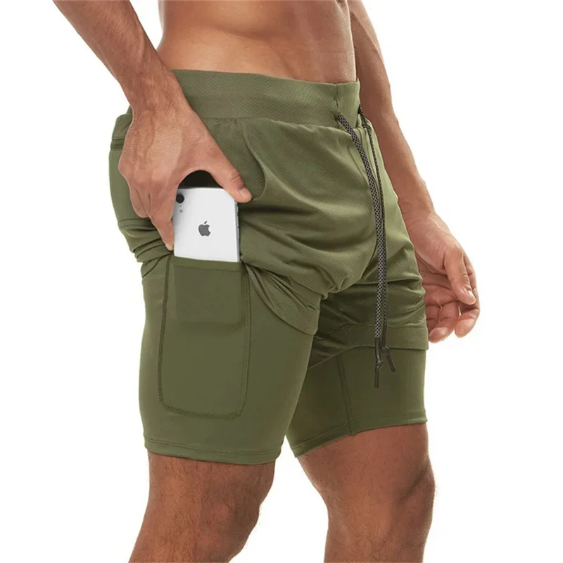 Summer Man Fitness Sport Shorts Men's Jogging Gym Bodybuilding Short Pants Breathable Training Sportswear double-deck Shorts Men