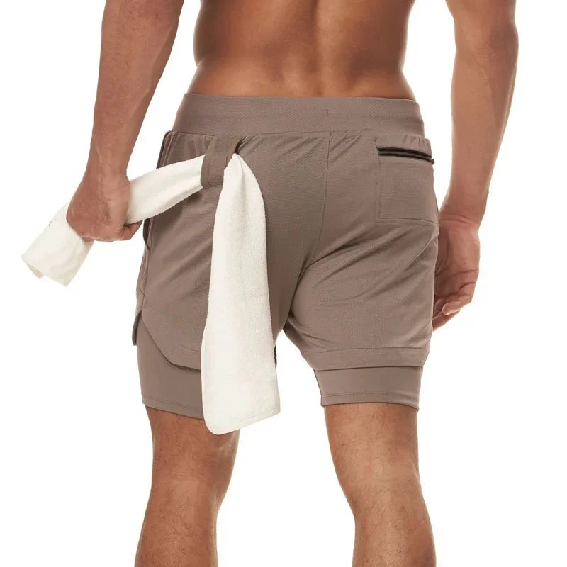 Summer Man Fitness Sport Shorts Men's Jogging Gym Bodybuilding Short Pants Breathable Training Sportswear double-deck Shorts Men