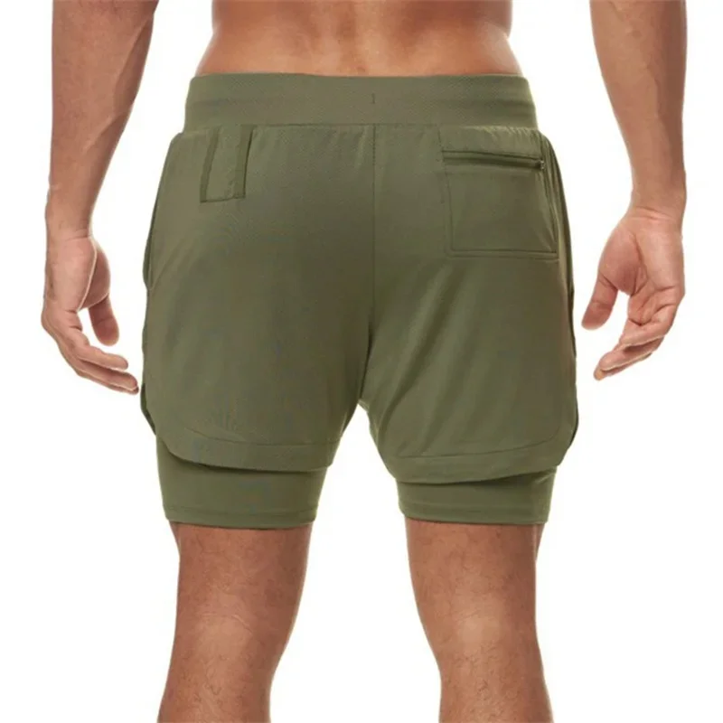 Summer Man Fitness Sport Shorts Men's Jogging Gym Bodybuilding Short Pants Breathable Training Sportswear double-deck Shorts Men