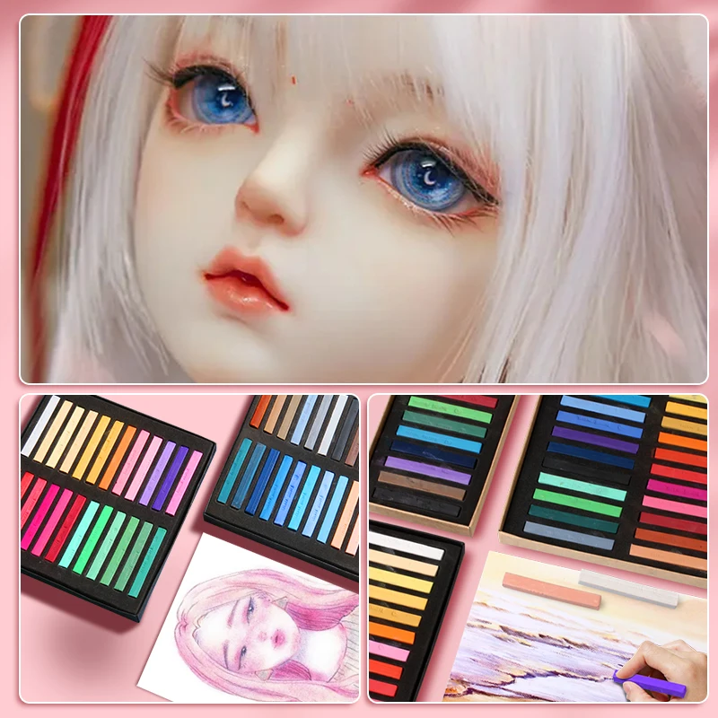 Marie's Soft Chalk Pastels,12/24/36/48 Colors,Drawing Stick for Artist,Professional,Pigment Painting Pen Tool,Powder Color Pens