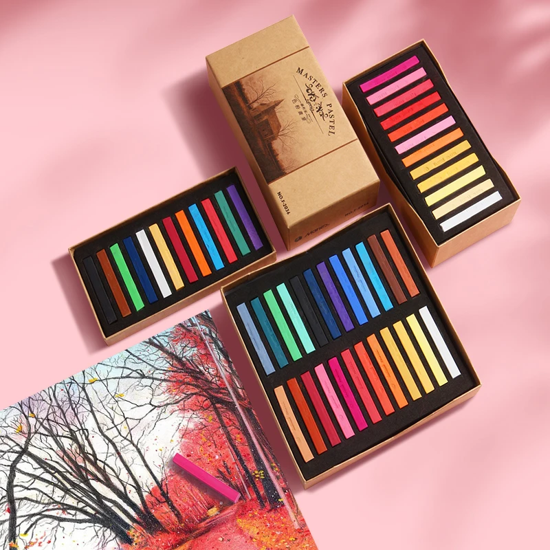 Marie's Soft Chalk Pastels,12/24/36/48 Colors,Drawing Stick for Artist,Professional,Pigment Painting Pen Tool,Powder Color Pens
