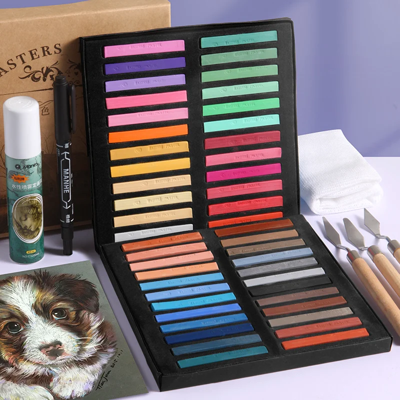 Marie's Soft Chalk Pastels,12/24/36/48 Colors,Drawing Stick for Artist,Professional,Pigment Painting Pen Tool,Powder Color Pens