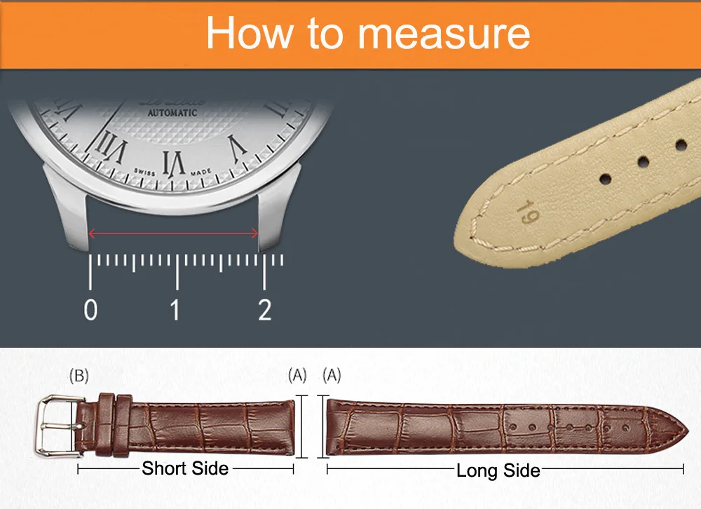 Replacement Watch Band Leather Sweat-proof Leather Watch Strap Yellow Gold Buckle Watch Bracelet Multiple Colors Available