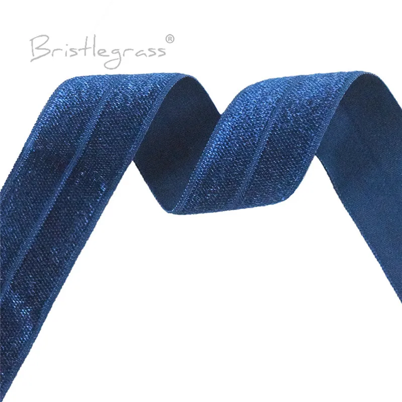BRISTLEGRASS 2 5 10 50 100 Yard 1" 25mm Solid Shiny Fold Over Elastics Spandex Satin Bands Tape Headband Tutu Dress Sewing Trim