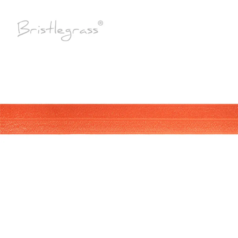 BRISTLEGRASS 2 5 10 50 100 Yard 1" 25mm Solid Shiny Fold Over Elastics Spandex Satin Bands Tape Headband Tutu Dress Sewing Trim