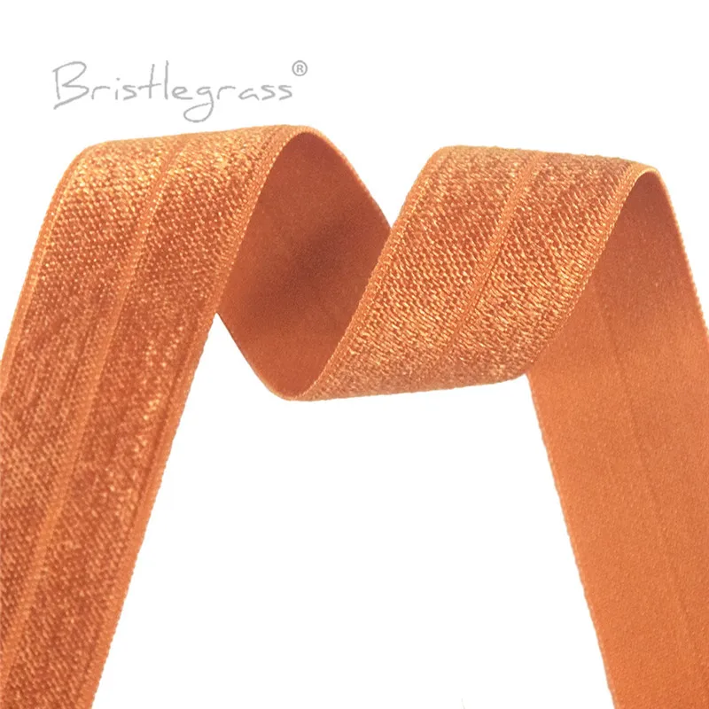 BRISTLEGRASS 2 5 10 50 100 Yard 1" 25mm Solid Shiny Fold Over Elastics Spandex Satin Bands Tape Headband Tutu Dress Sewing Trim