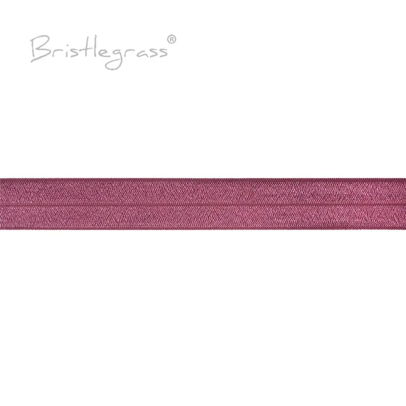 BRISTLEGRASS 2 5 10 50 100 Yard 1" 25mm Solid Shiny Fold Over Elastics Spandex Satin Bands Tape Headband Tutu Dress Sewing Trim