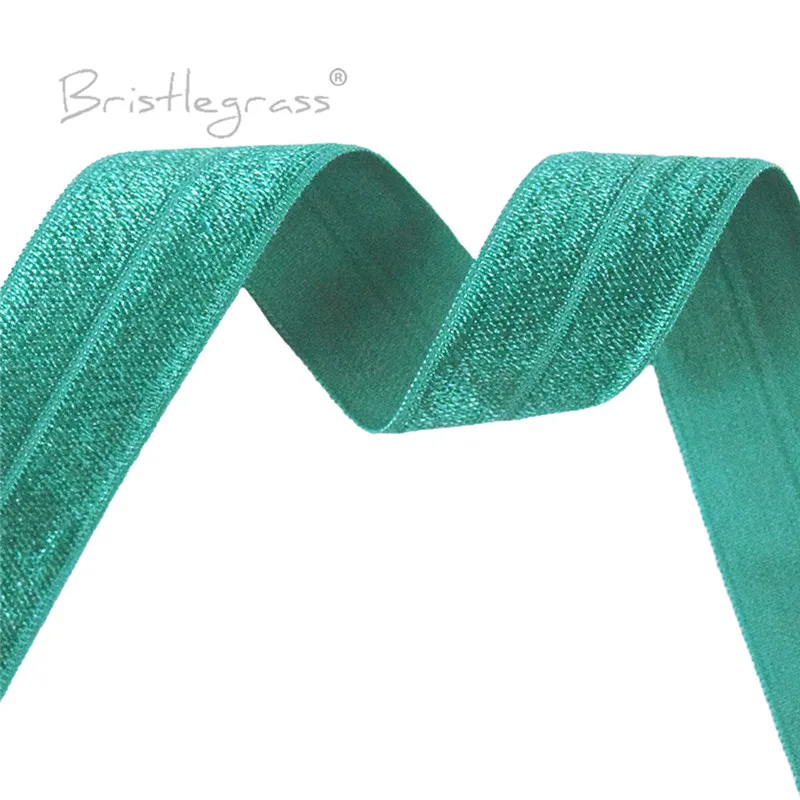 BRISTLEGRASS 2 5 10 50 100 Yard 1" 25mm Solid Shiny Fold Over Elastics Spandex Satin Bands Tape Headband Tutu Dress Sewing Trim