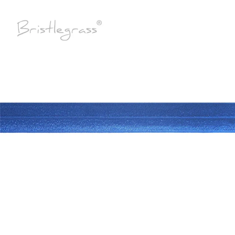 BRISTLEGRASS 2 5 10 50 100 Yard 1" 25mm Solid Shiny Fold Over Elastics Spandex Satin Bands Tape Headband Tutu Dress Sewing Trim