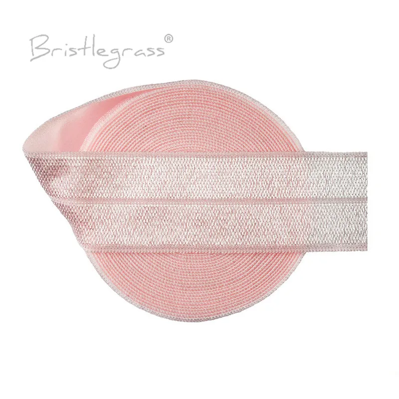 BRISTLEGRASS 2 5 10 50 100 Yard 1" 25mm Solid Shiny Fold Over Elastics Spandex Satin Bands Tape Headband Tutu Dress Sewing Trim