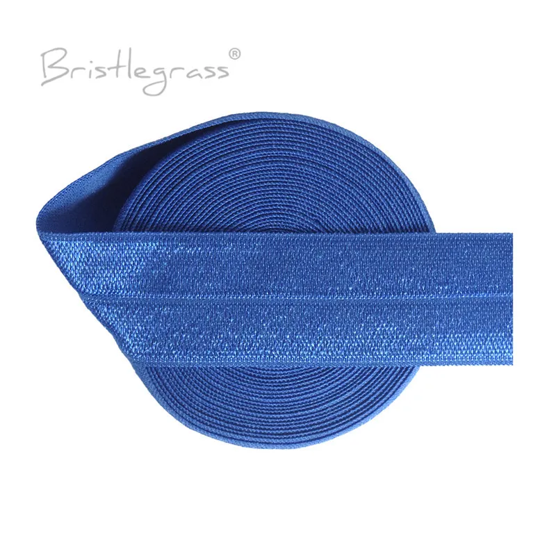 BRISTLEGRASS 2 5 10 50 100 Yard 1" 25mm Solid Shiny Fold Over Elastics Spandex Satin Bands Tape Headband Tutu Dress Sewing Trim