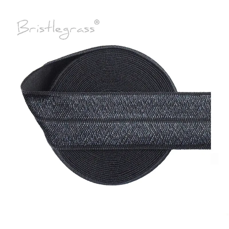BRISTLEGRASS 2 5 10 50 100 Yard 1" 25mm Solid Shiny Fold Over Elastics Spandex Satin Bands Tape Headband Tutu Dress Sewing Trim