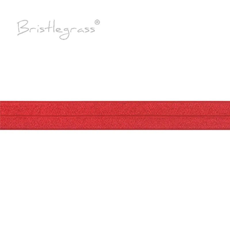 BRISTLEGRASS 2 5 10 50 100 Yard 1" 25mm Solid Shiny Fold Over Elastics Spandex Satin Bands Tape Headband Tutu Dress Sewing Trim