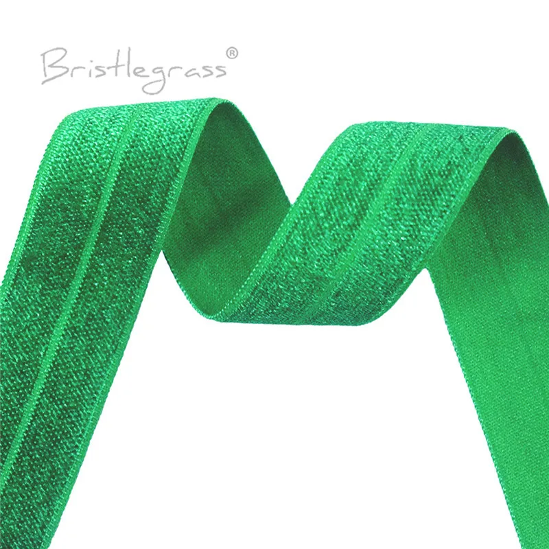 BRISTLEGRASS 2 5 10 50 100 Yard 1" 25mm Solid Shiny Fold Over Elastics Spandex Satin Bands Tape Headband Tutu Dress Sewing Trim