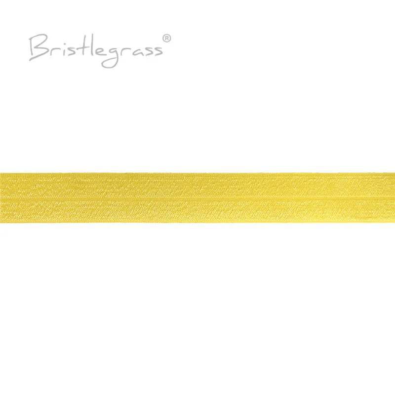 BRISTLEGRASS 2 5 10 50 100 Yard 1" 25mm Solid Shiny Fold Over Elastics Spandex Satin Bands Tape Headband Tutu Dress Sewing Trim