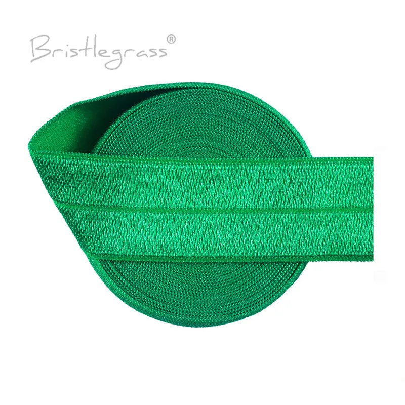 BRISTLEGRASS 2 5 10 50 100 Yard 1" 25mm Solid Shiny Fold Over Elastics Spandex Satin Bands Tape Headband Tutu Dress Sewing Trim