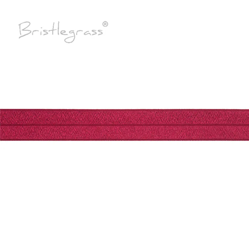 BRISTLEGRASS 2 5 10 50 100 Yard 1" 25mm Solid Shiny Fold Over Elastics Spandex Satin Bands Tape Headband Tutu Dress Sewing Trim