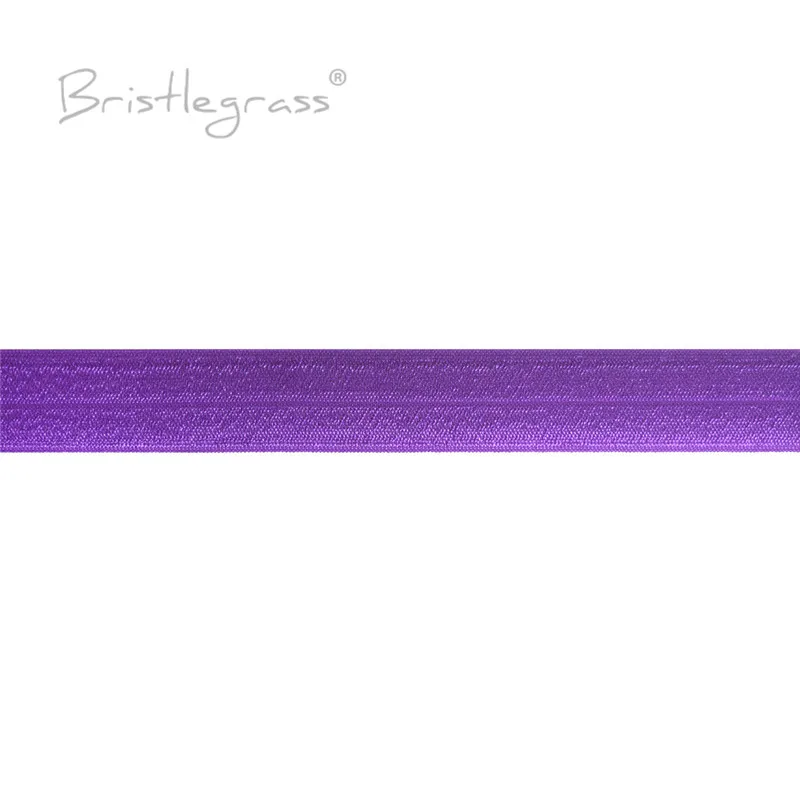 BRISTLEGRASS 2 5 10 50 100 Yard 1" 25mm Solid Shiny Fold Over Elastics Spandex Satin Bands Tape Headband Tutu Dress Sewing Trim