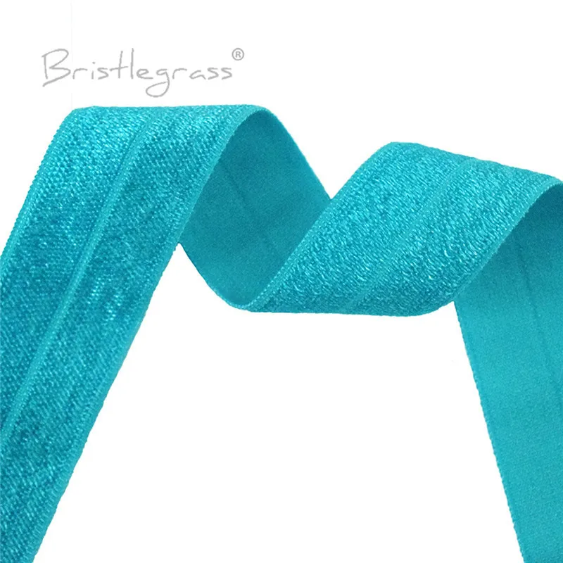 BRISTLEGRASS 2 5 10 50 100 Yard 1" 25mm Solid Shiny Fold Over Elastics Spandex Satin Bands Tape Headband Tutu Dress Sewing Trim