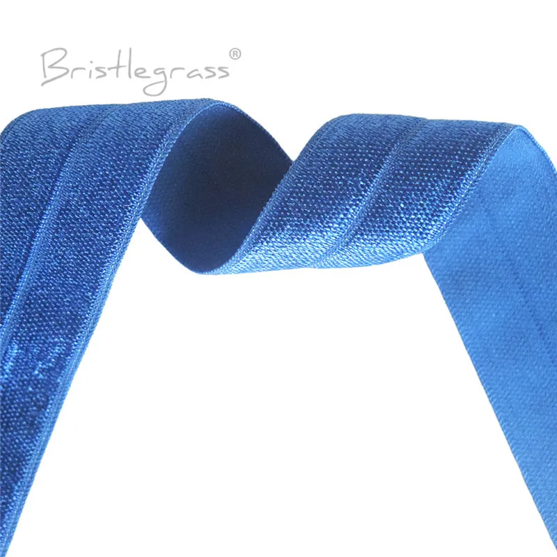 BRISTLEGRASS 2 5 10 50 100 Yard 1" 25mm Solid Shiny Fold Over Elastics Spandex Satin Bands Tape Headband Tutu Dress Sewing Trim