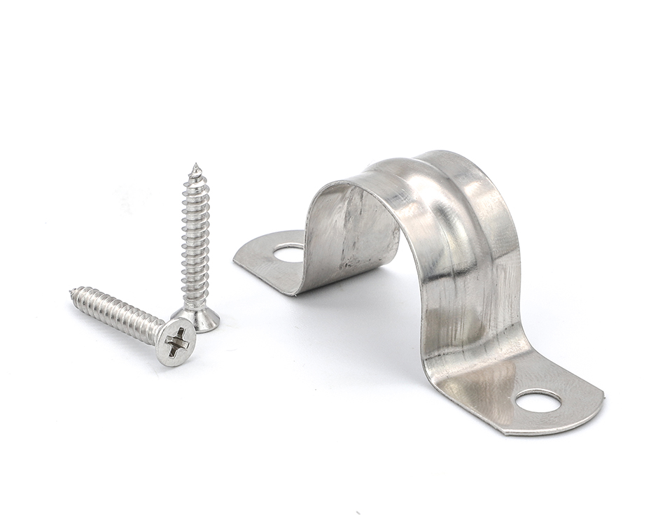 NINDEJIN 2/10pcs U shape pipe clamps 5-100mm stainless steel two hole strap conduit tube clip water pipe plumbing saddle clamps