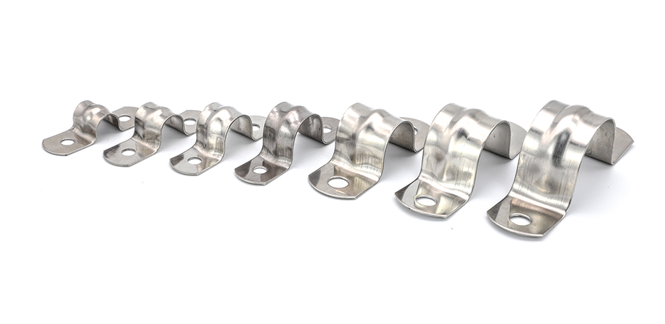 NINDEJIN 2/10pcs U shape pipe clamps 5-100mm stainless steel two hole strap conduit tube clip water pipe plumbing saddle clamps