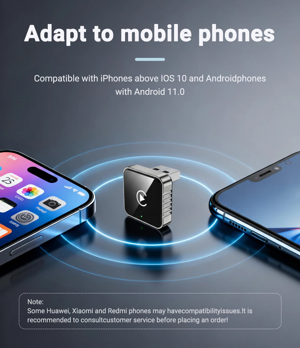 New Super Mini Carplay AI Box Wired to Wireless CarPlay&Android Auto 2in1 Box 5GHz WiFi5 for 99% Original Wired CarPlay/Auto Car