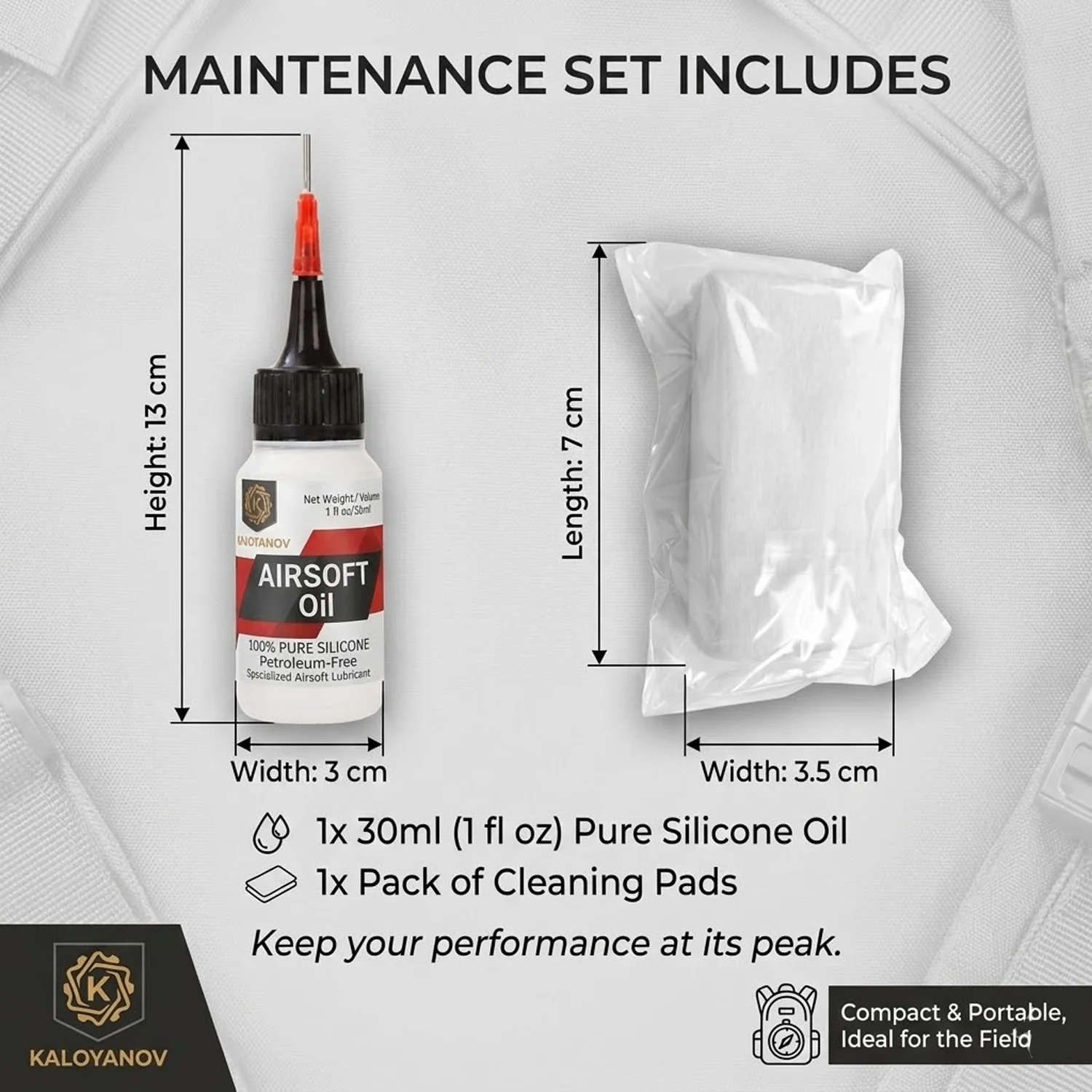 Airsoft Silicone Lubricant with Precision Needle Tip & Cleaning Wipes for Paintball GBB AEG O-Rings Petroleum-Free Oil 30ml Set