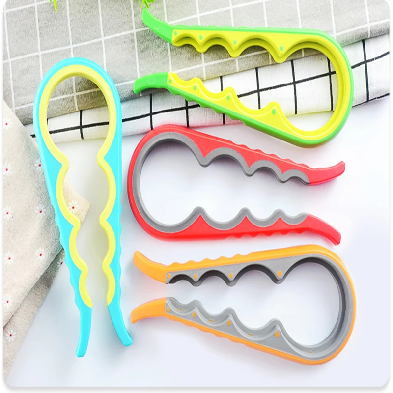 Multifunctional Four-in-One Size Bottle Cap Opener Non-Slip Twist-On Kitchen Household Tool