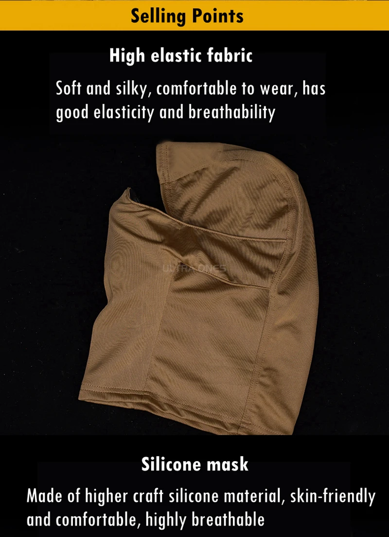 Tactical Mask Outdoor Balaclava Head Hood Silicone Half Face Windproof Headgear Airsoft Hunting CS Game Sunscreen Cap
